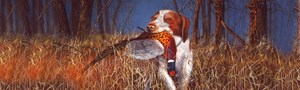 690 Dog & pheasant, Jim Hansel